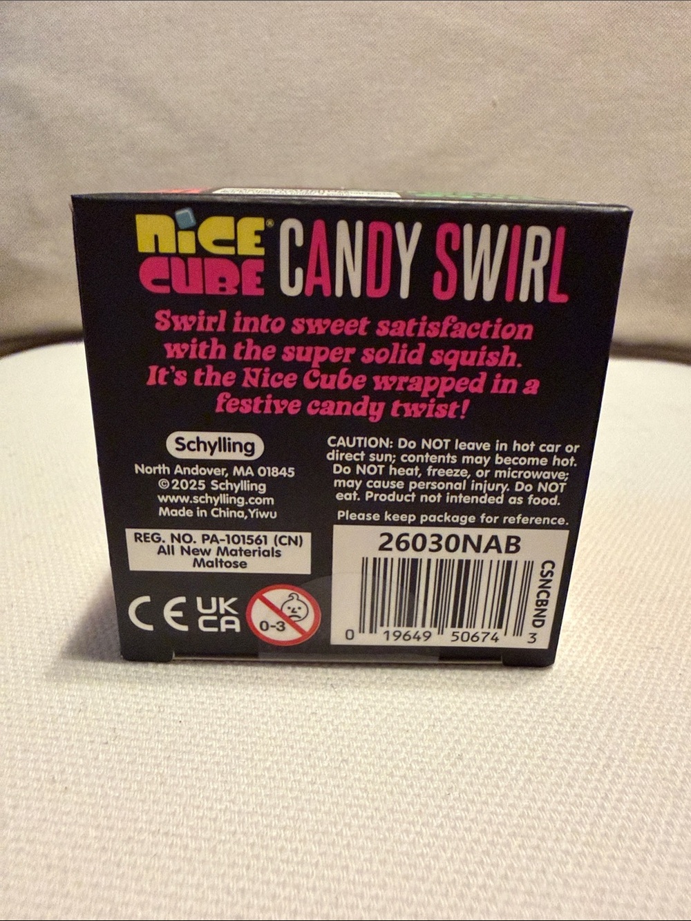 NWT NeeDoh Nice Cube Candy Swirl Super Solid Squish - Pink & White - Picture 5 of 6